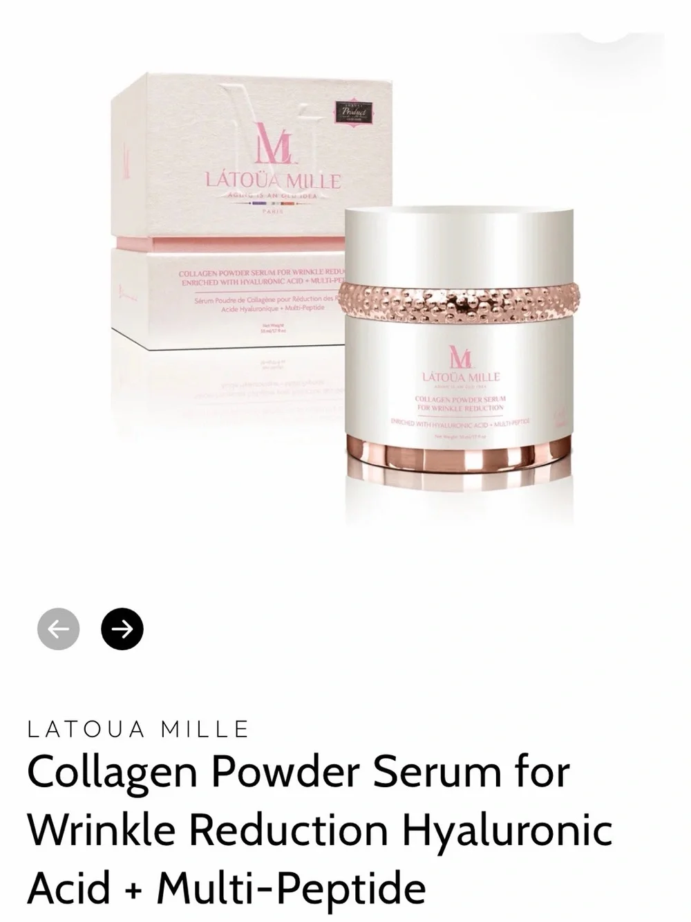 Latoua Mille Collagen Powder Serum for wrinkle reduction